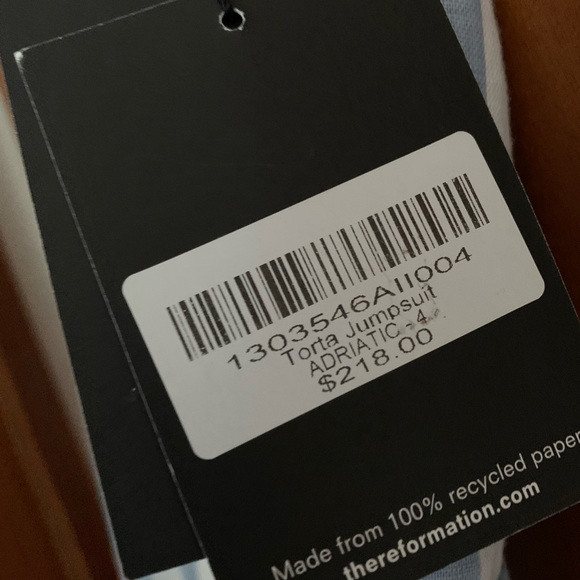 Reformation Torta jumpsuit linen blue stripe 4 nwt - Picture 9 of 9